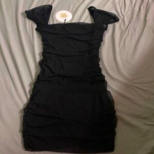 PRINCESS POLLY CHARVI BLACK MINI DRESS